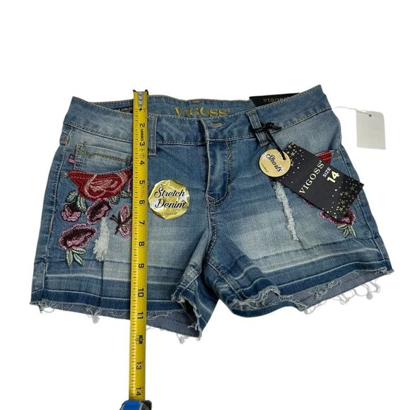 VIGOSS‎ Chelsea Stretch Denim Embroidered Shorts SIZE 14 - Picture 5 of 10